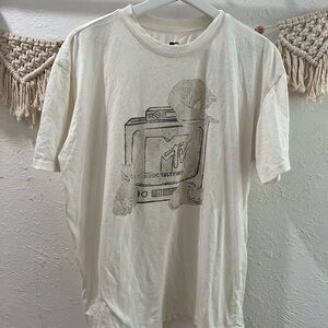 MTV Logo Tee in White and Gold